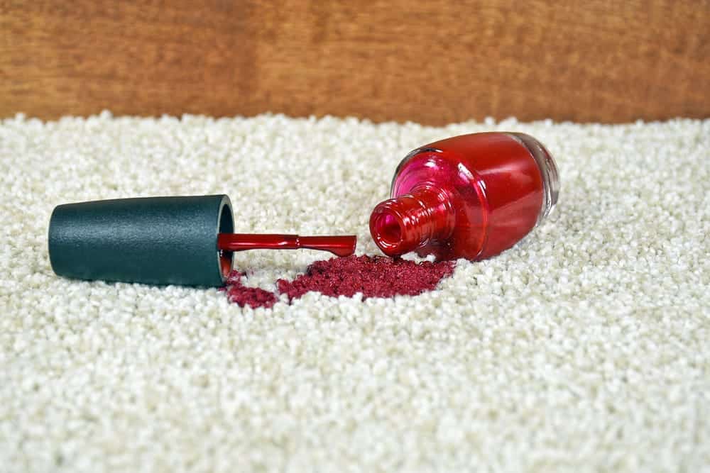 nail polish on carpet