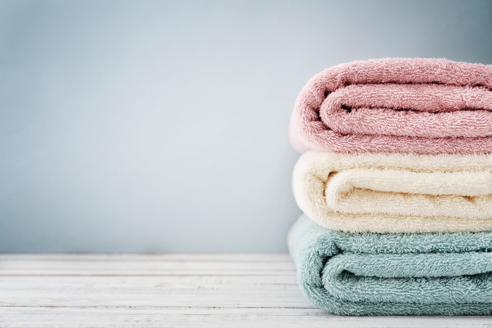 stack of bath towels