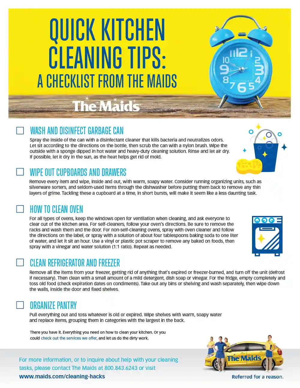 kitchen cleaning tips infographic